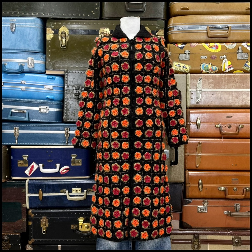 90s Moschino Flower Sweater Coat